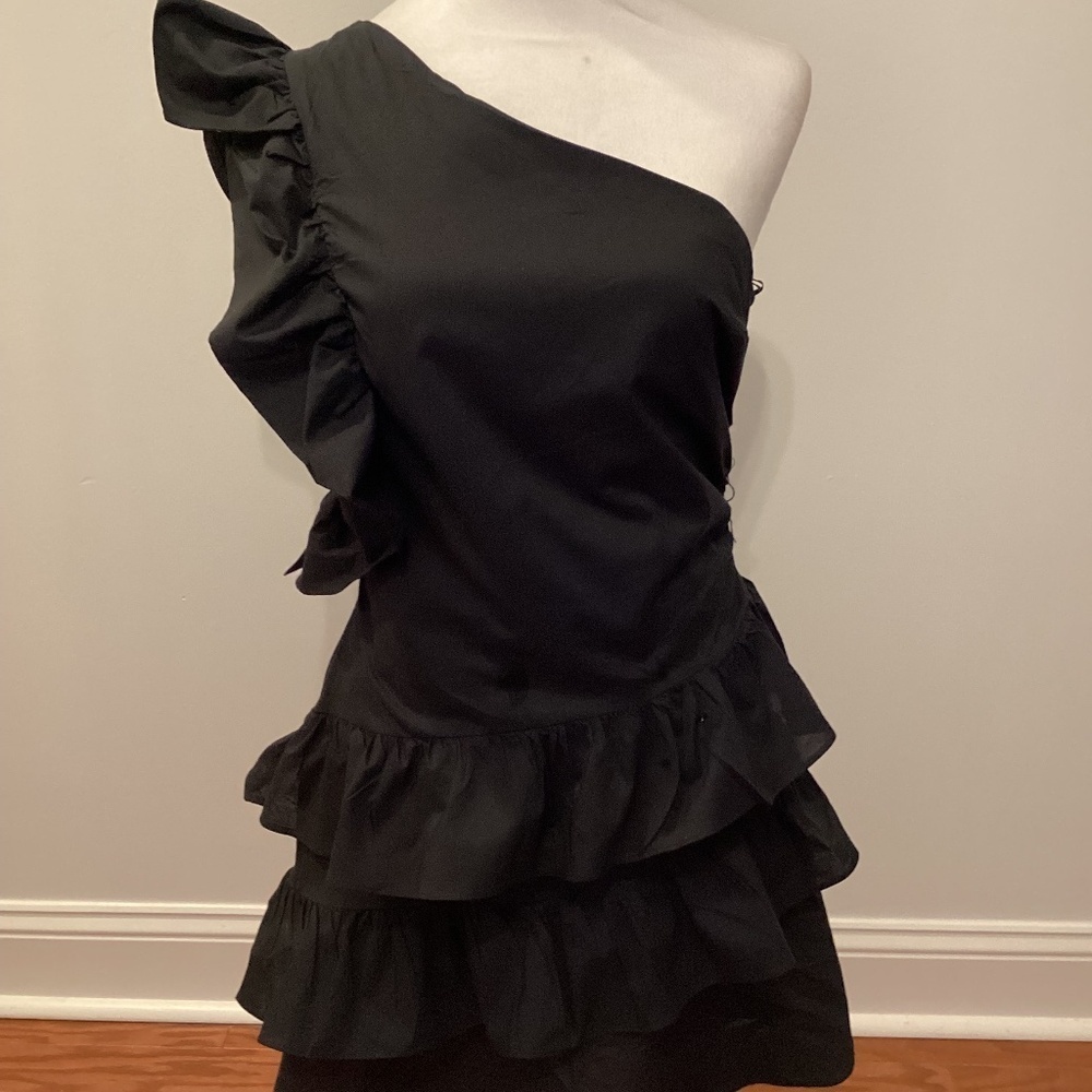 ONE SHOULDER RUFFLE MiniDress - Picture 1 of 9